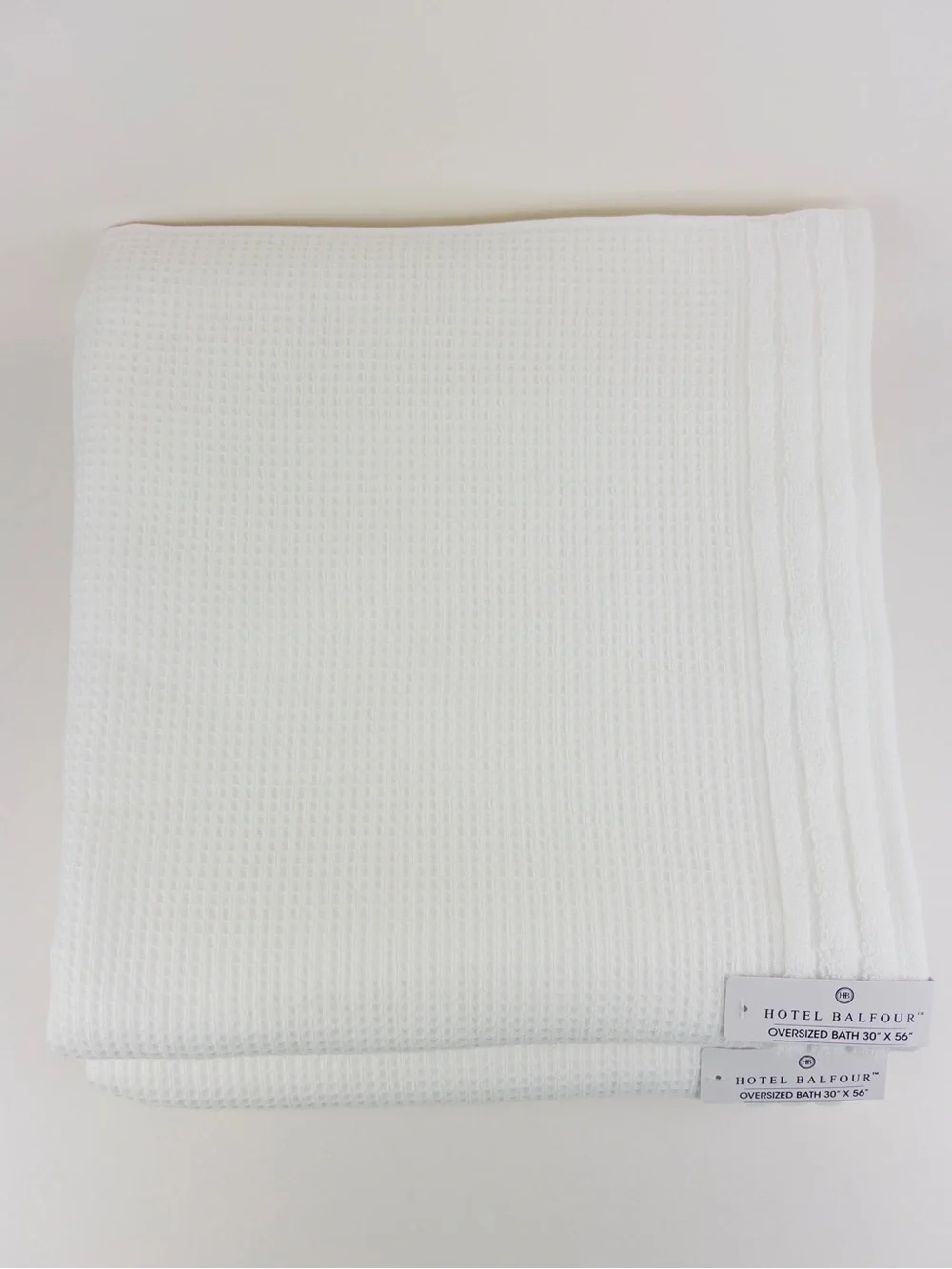 NWT 2Pc Hotel Balfour Waffle Bath Towels in Pure White Soft Cotton